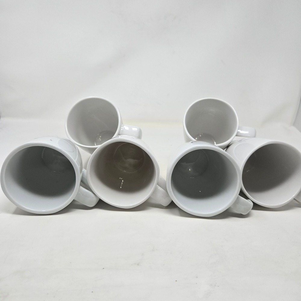 Corelle Coordinates Splendor Porcelain Mugs Set of 6 White Red Black Swirl - Picture 2 of 4